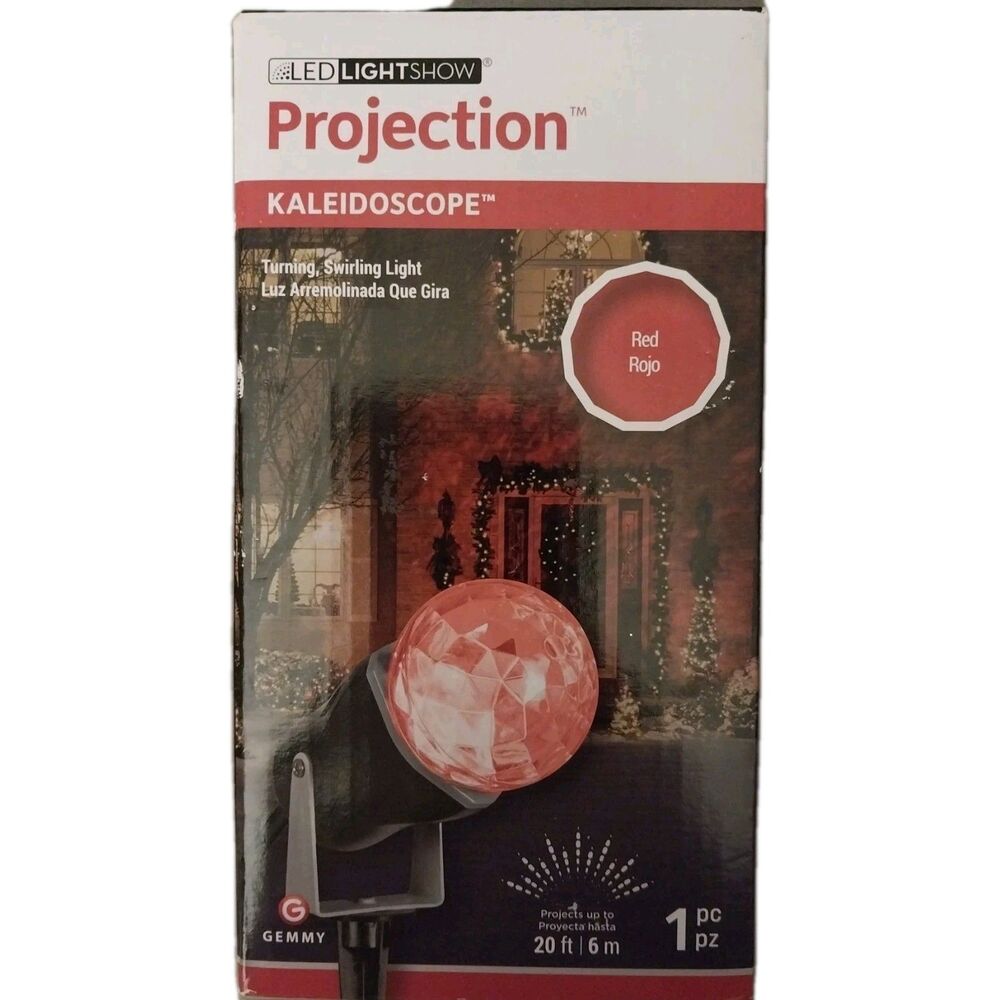 Gemmy LED Light Show Outdoor Projection Kaleidoscope Light Turns/Swirls - RED